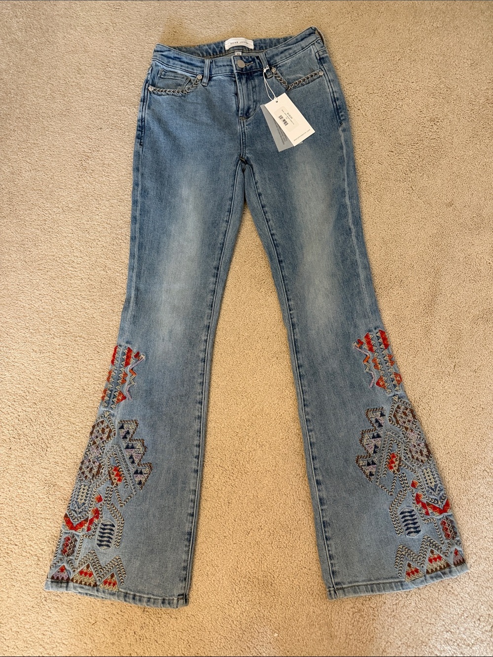 NWT Dear John Santa Fe Jaxtyn Embroidered Bootcut Jeans - Size 25